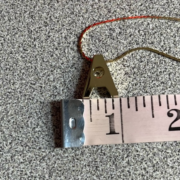 Gold Toned Block Letter A Pendant Necklace - Picture 5 of 5